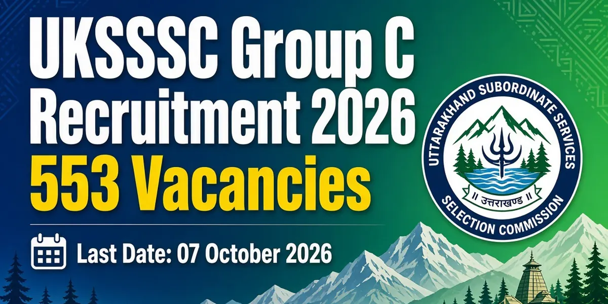 UKSSSC Group C Recruitment 2026 - Apply Online